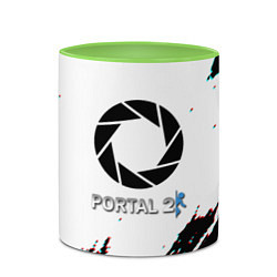 Кружка 3D Portal 2 краски валв, цвет: 3D-белый + светло-зеленый — фото 2