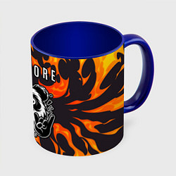 Кружка 3D Paramore рок панда и огонь, цвет: 3D-белый + синий