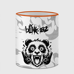 Кружка 3D Blink 182 рок панда на светлом фоне, цвет: 3D-оранжевый кант — фото 2
