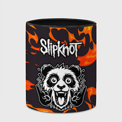 Кружка 3D Slipknot рок панда и огонь, цвет: 3D-белый + черный — фото 2