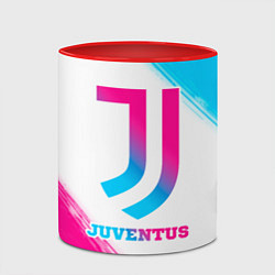 Кружка 3D Juventus neon gradient style, цвет: 3D-белый + красный — фото 2