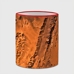 Кружка 3D Каналы на Марсе - star dust, цвет: 3D-красный кант — фото 2