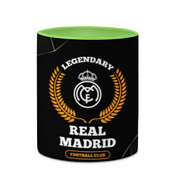 Кружка 3D Лого Real Madrid и надпись legendary football club, цвет: 3D-белый + светло-зеленый — фото 2