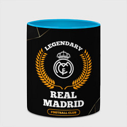 Кружка 3D Лого Real Madrid и надпись legendary football club, цвет: 3D-белый + небесно-голубой — фото 2