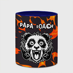 Кружка 3D Papa Roach рок панда и огонь, цвет: 3D-белый + синий — фото 2