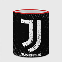 Кружка 3D Juventus с потертостями на темном фоне, цвет: 3D-красный кант — фото 2