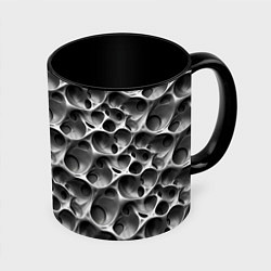 Кружка 3D Металл - текстура, цвет: 3D-белый + черный