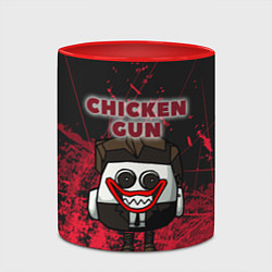 Кружка 3D Chicken gun clown, цвет: 3D-белый + красный — фото 2