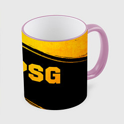 Кружка 3D PSG - gold gradient по-горизонтали, цвет: 3D-розовый кант