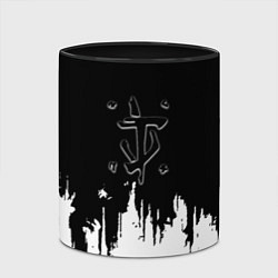 Кружка 3D Doom logo краски, цвет: 3D-белый + черный — фото 2