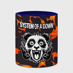 Кружка 3D System of a Down рок панда и огонь, цвет: 3D-белый + синий — фото 2