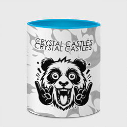 Кружка 3D Crystal Castles рок панда на светлом фоне, цвет: 3D-белый + небесно-голубой — фото 2