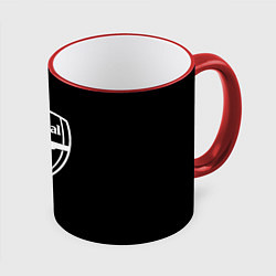 Кружка 3D Arsenal fc белое лого, цвет: 3D-красный кант