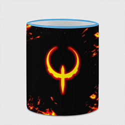 Кружка 3D Quake fire logo, цвет: 3D-небесно-голубой кант — фото 2