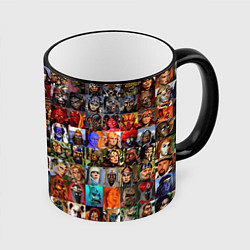 Кружка 3D Портреты всех героев, цвет: 3D-черный кант