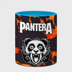 Кружка 3D Pantera рок панда и огонь, цвет: 3D-белый + небесно-голубой — фото 2