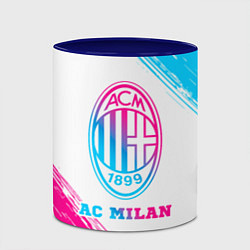 Кружка 3D AC Milan neon gradient style, цвет: 3D-белый + синий — фото 2