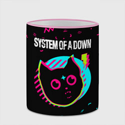 Кружка 3D System of a Down - rock star cat, цвет: 3D-розовый кант — фото 2
