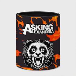 Кружка 3D Asking Alexandria рок панда и огонь, цвет: 3D-белый + черный — фото 2