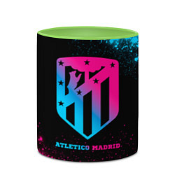 Кружка 3D Atletico Madrid - neon gradient, цвет: 3D-белый + светло-зеленый — фото 2