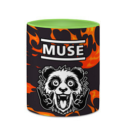 Кружка 3D Muse рок панда и огонь, цвет: 3D-белый + светло-зеленый — фото 2