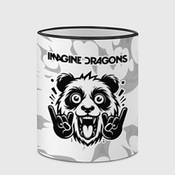 Кружка 3D Imagine Dragons рок панда на светлом фоне, цвет: 3D-черный кант — фото 2