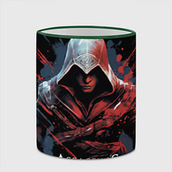 Кружка 3D Assassins creed красная краска, цвет: 3D-зеленый кант — фото 2