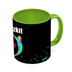 Кружка 3D Limp Bizkit - rock star cat, цвет: 3D-белый + светло-зеленый