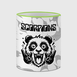 Кружка 3D Scorpions рок панда на светлом фоне, цвет: 3D-светло-зеленый кант — фото 2