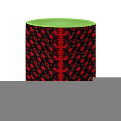 Кружка 3D Красные киберпанк ячейки на белом фоне, цвет: 3D-белый + светло-зеленый — фото 2