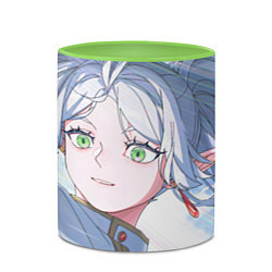 Кружка 3D Sousou no Frieren Фрирен beautiful smile, цвет: 3D-белый + светло-зеленый — фото 2