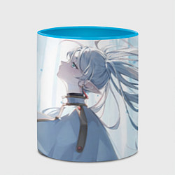 Кружка 3D Sousou no Frieren Фрирен beautiful, цвет: 3D-белый + небесно-голубой — фото 2