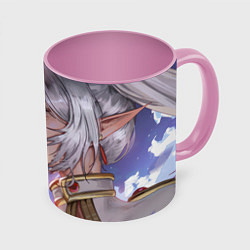 Кружка 3D Sousou no Frieren, цвет: 3D-белый + розовый
