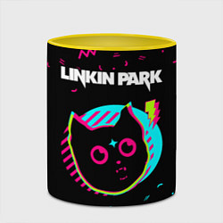 Кружка 3D Linkin Park - rock star cat, цвет: 3D-белый + желтый — фото 2