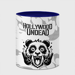 Кружка 3D Hollywood Undead рок панда на светлом фоне, цвет: 3D-белый + синий — фото 2