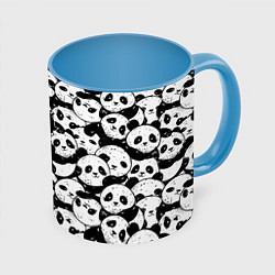 Кружка 3D Выходной господина злодея с пандами, цвет: 3D-белый + небесно-голубой