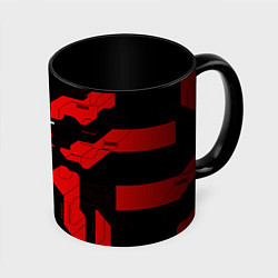 Кружка 3D Nissan GTR - Cyber red, цвет: 3D-белый + черный
