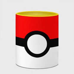 Кружка 3D Pokeball texture, цвет: 3D-белый + желтый — фото 2