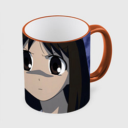 Кружка 3D Azumanga Daioh Аюму Касуга, цвет: 3D-оранжевый кант