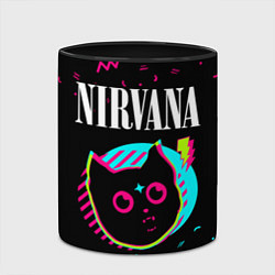 Кружка 3D Nirvana - rock star cat, цвет: 3D-белый + черный — фото 2