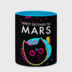 Кружка 3D Thirty Seconds to Mars - rock star cat, цвет: 3D-белый + небесно-голубой — фото 2