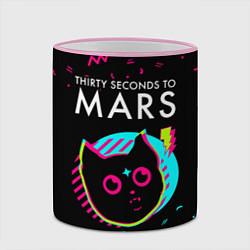 Кружка 3D Thirty Seconds to Mars - rock star cat, цвет: 3D-розовый кант — фото 2