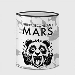 Кружка 3D Thirty Seconds to Mars рок панда на светлом фоне, цвет: 3D-черный кант — фото 2