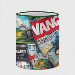 Кружка 3D Vanguard collage - ai art patchwork, цвет: 3D-зеленый кант — фото 2