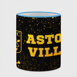 Кружка 3D Aston Villa - gold gradient по-горизонтали, цвет: 3D-небесно-голубой кант — фото 2