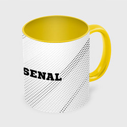 Кружка 3D Arsenal sport на светлом фоне по-горизонтали, цвет: 3D-белый + желтый