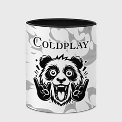 Кружка 3D Coldplay рок панда на светлом фоне, цвет: 3D-белый + черный — фото 2
