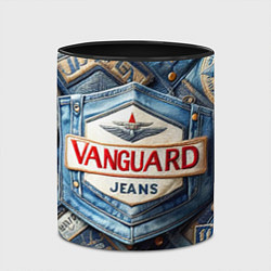 Кружка 3D Vanguard denim patchwork - ai art, цвет: 3D-белый + черный — фото 2