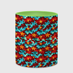 Кружка 3D Огненные звезды и синее небо СССР, цвет: 3D-белый + светло-зеленый — фото 2