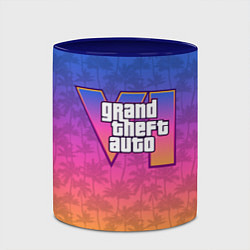 Кружка 3D GTA 6 - пальмы и логотип, цвет: 3D-белый + синий — фото 2